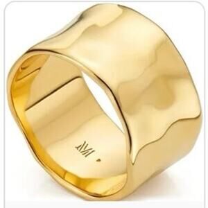 Monica Vinader Siren Muse Ring 7.5 Yellow Gold MSRP $300